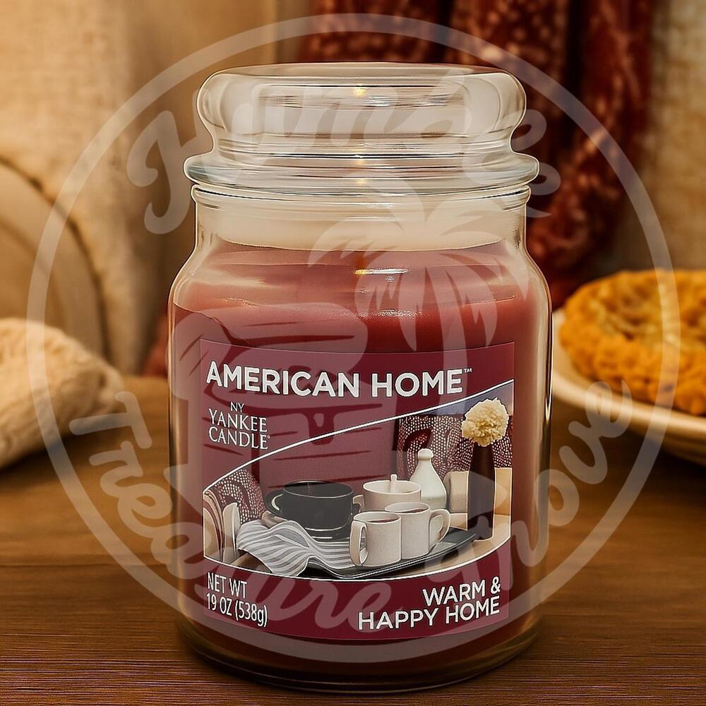 American Home by Yankee Candle Warm & Happy Home 19oz Jar Red Single Wick Candle